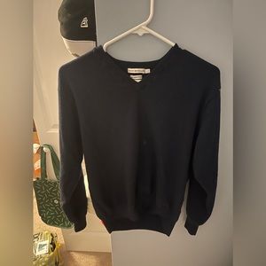 Peter Millar navy blue 100% merino wool V-neck sweater